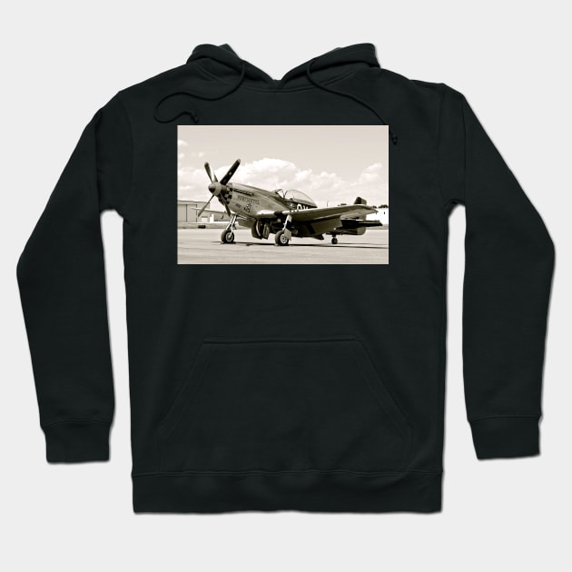 P-51 Classic Mustang WW2 Fighter Plane Hoodie by Scubagirlamy